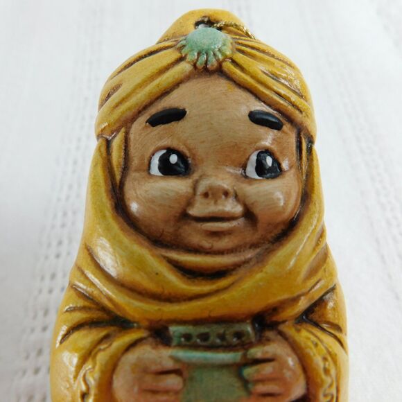 Vintage Nativity Christmas Flat Ornament Set of 5 Jesus Joseph Wiseman Donkey - Picture 14 of 16